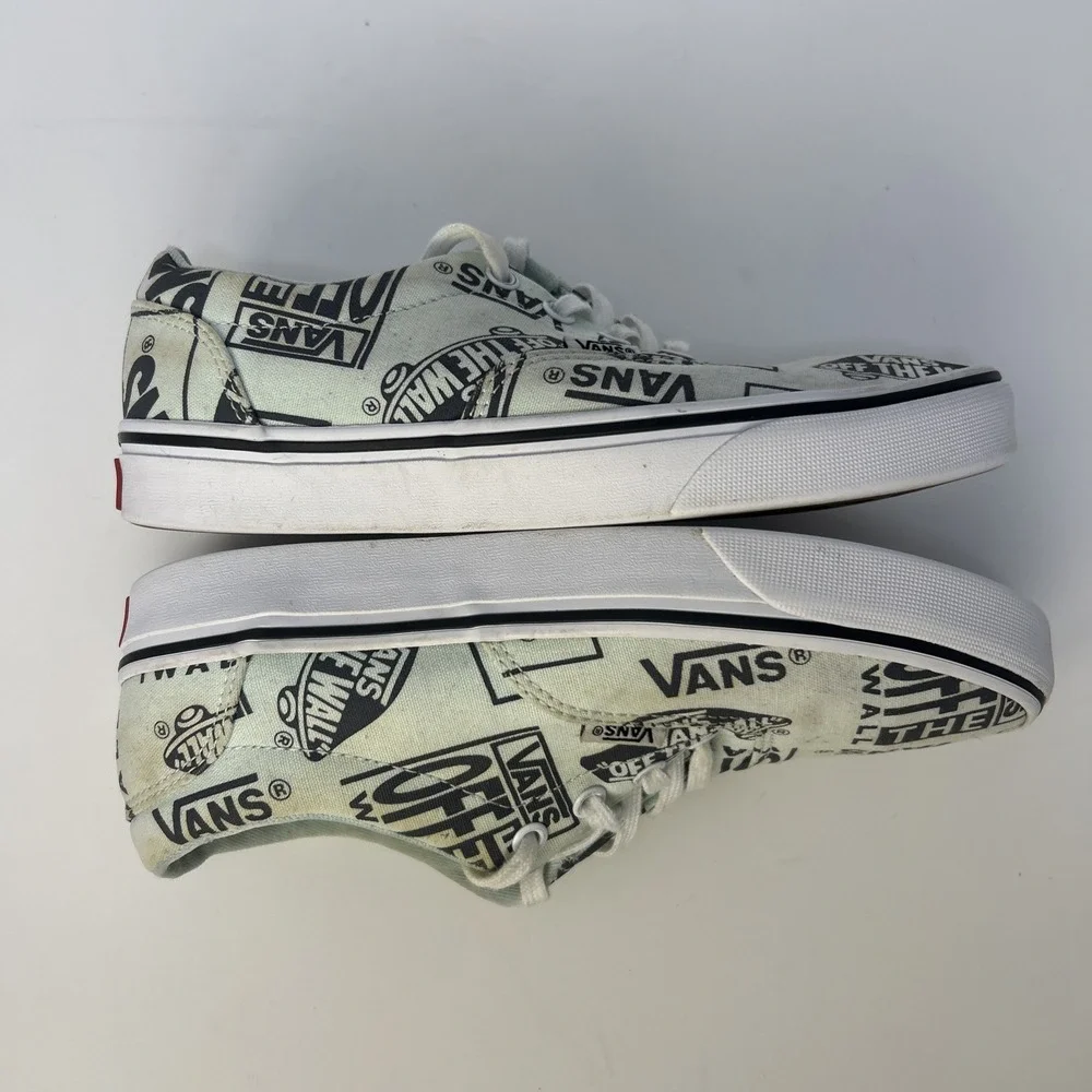 Vans Off The Wall Era Low Top Mint Green Black Logo Print Sneakers Womens Sz 6.5